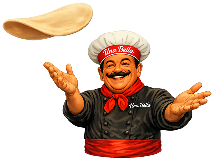 Chef tossing pizza
